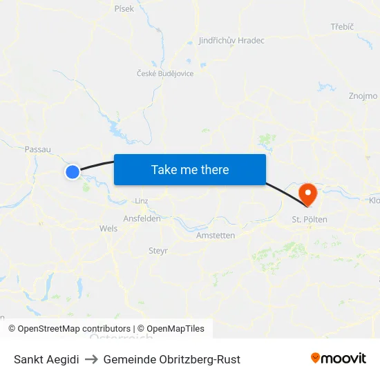 Sankt Aegidi to Gemeinde Obritzberg-Rust map