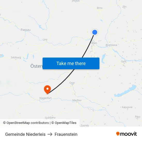 Gemeinde Niederleis to Frauenstein map