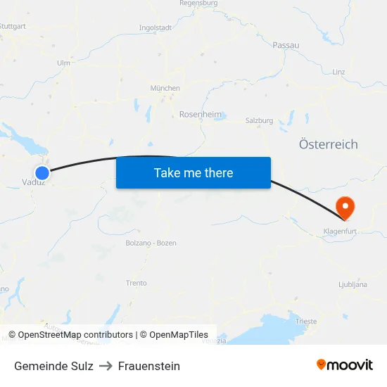 Gemeinde Sulz to Frauenstein map