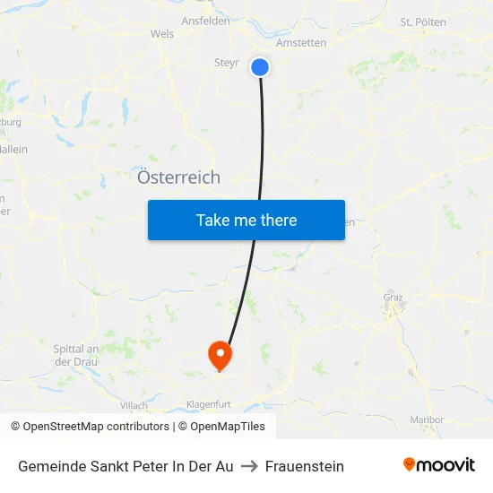 Gemeinde Sankt Peter In Der Au to Frauenstein map