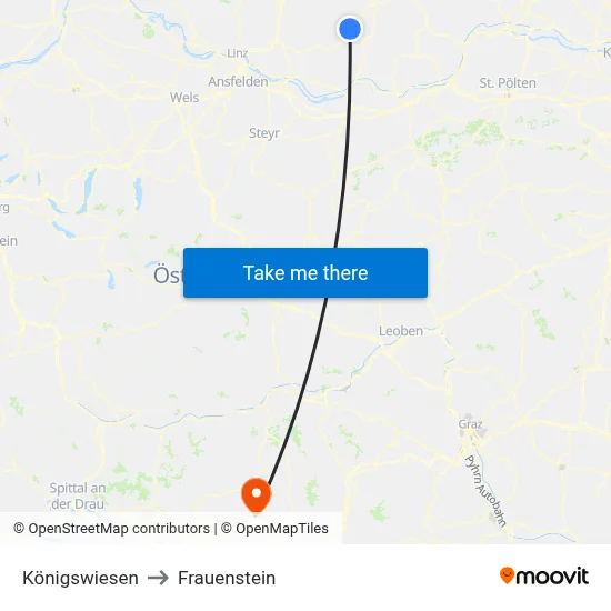 Königswiesen to Frauenstein map