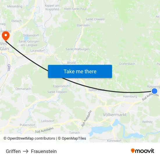 Griffen to Frauenstein map