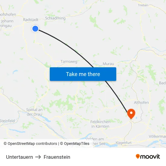 Untertauern to Frauenstein map
