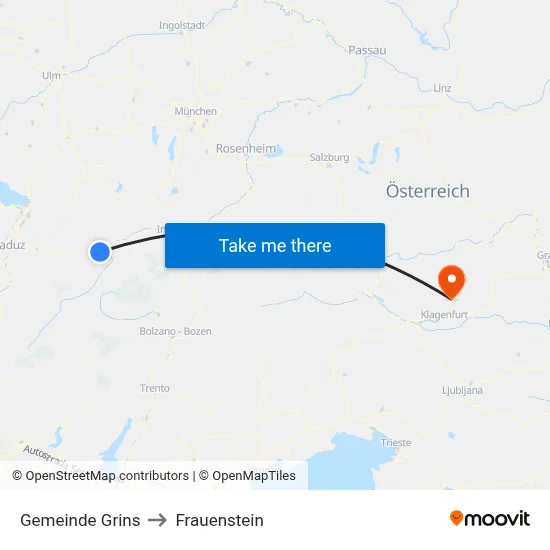 Gemeinde Grins to Frauenstein map