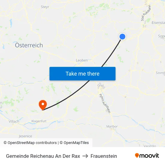 Gemeinde Reichenau An Der Rax to Frauenstein map