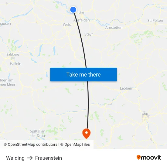 Walding to Frauenstein map