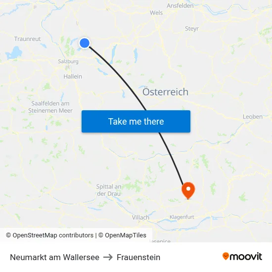 Neumarkt am Wallersee to Frauenstein map