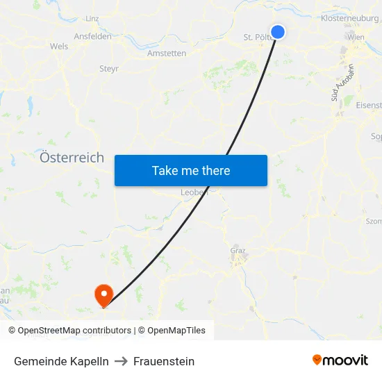 Gemeinde Kapelln to Frauenstein map