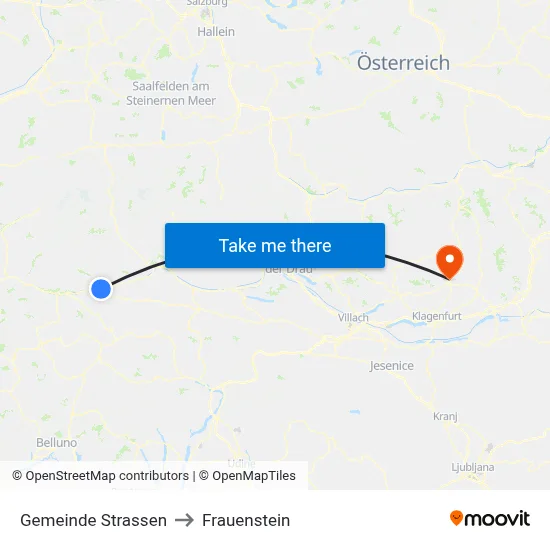 Gemeinde Strassen to Frauenstein map