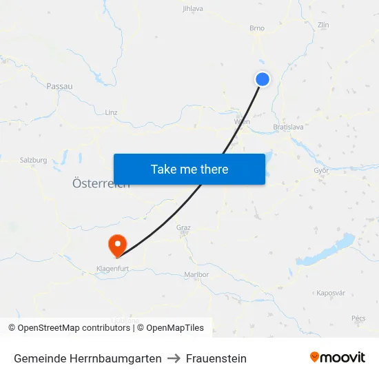 Gemeinde Herrnbaumgarten to Frauenstein map