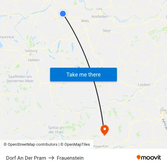 Dorf An Der Pram to Frauenstein map