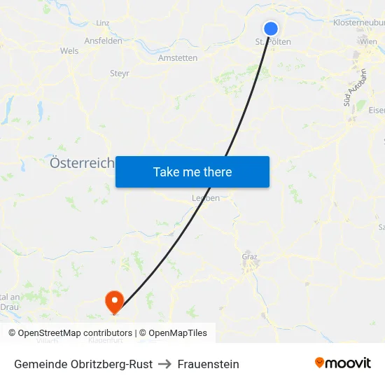 Gemeinde Obritzberg-Rust to Frauenstein map