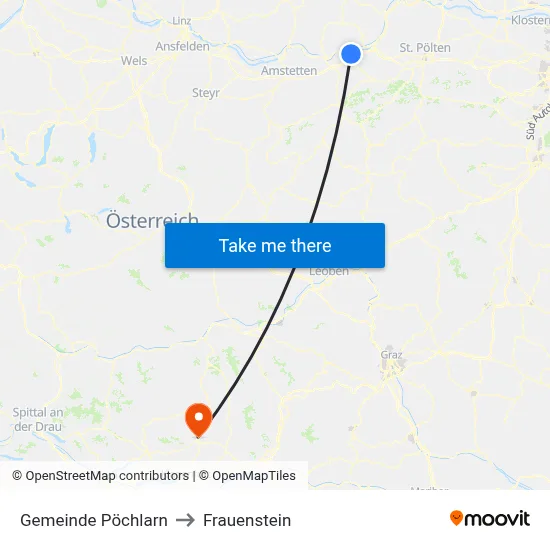 Gemeinde Pöchlarn to Frauenstein map