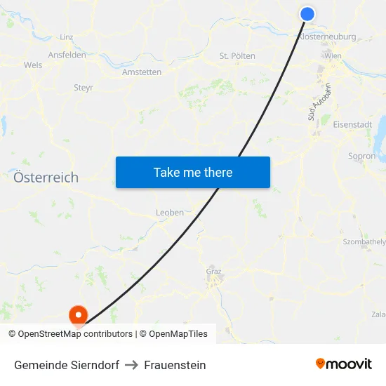Gemeinde Sierndorf to Frauenstein map