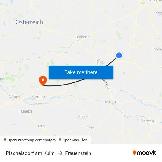 Pischelsdorf am Kulm to Frauenstein map