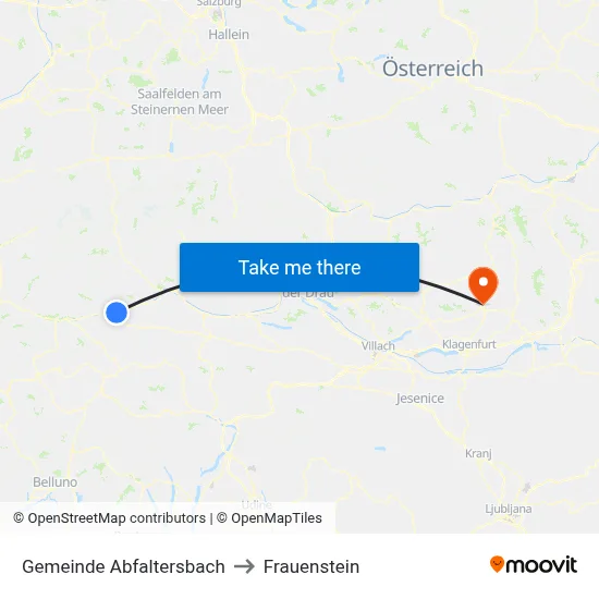 Gemeinde Abfaltersbach to Frauenstein map
