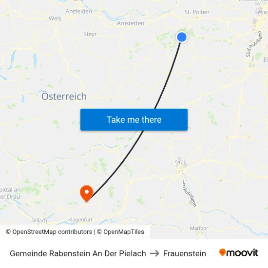 Gemeinde Rabenstein An Der Pielach to Frauenstein map
