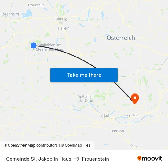 Gemeinde St. Jakob In Haus to Frauenstein map
