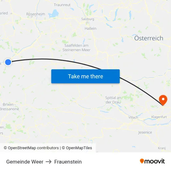 Gemeinde Weer to Frauenstein map