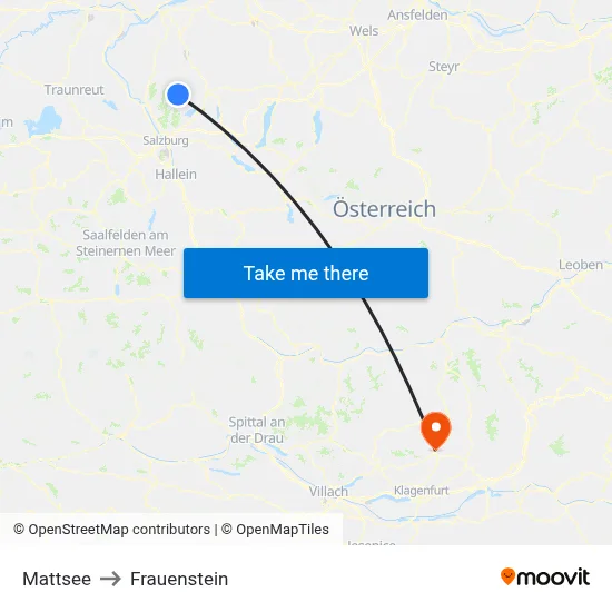 Mattsee to Frauenstein map