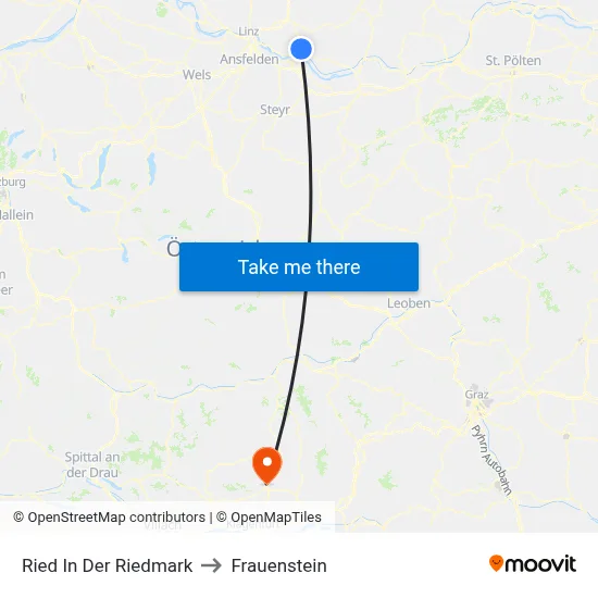 Ried In Der Riedmark to Frauenstein map