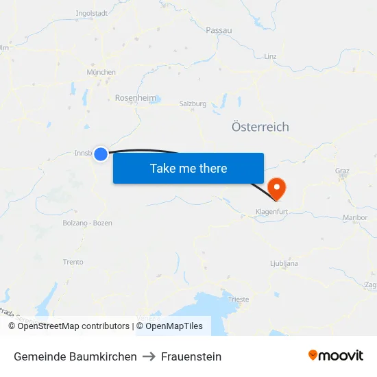 Gemeinde Baumkirchen to Frauenstein map