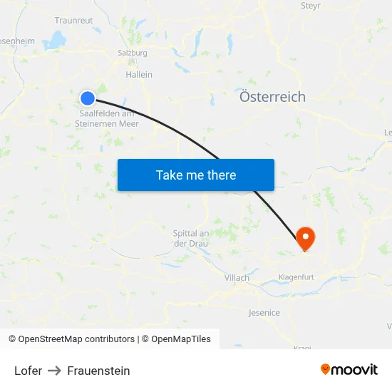 Lofer to Frauenstein map