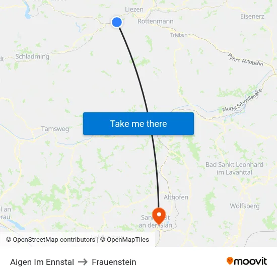 Aigen Im Ennstal to Frauenstein map