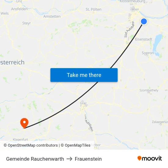Gemeinde Rauchenwarth to Frauenstein map