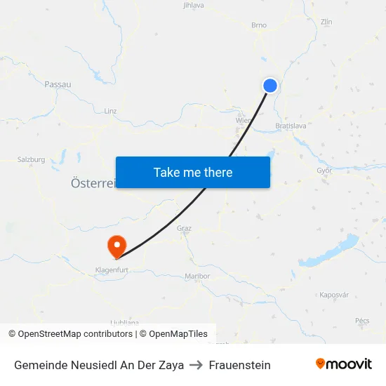 Gemeinde Neusiedl An Der Zaya to Frauenstein map