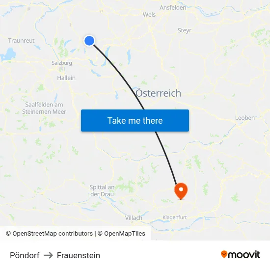 Pöndorf to Frauenstein map