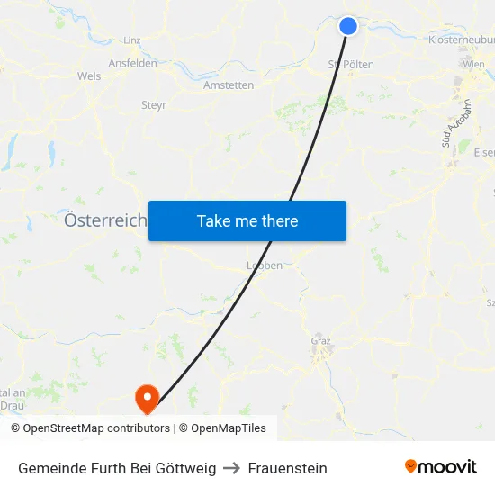 Gemeinde Furth Bei Göttweig to Frauenstein map