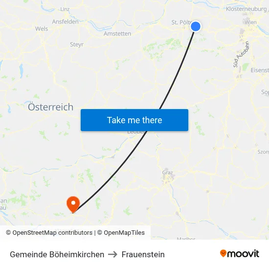 Gemeinde Böheimkirchen to Frauenstein map