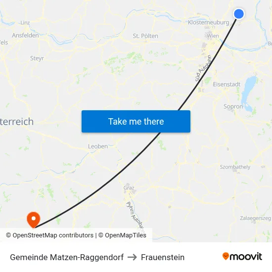 Gemeinde Matzen-Raggendorf to Frauenstein map