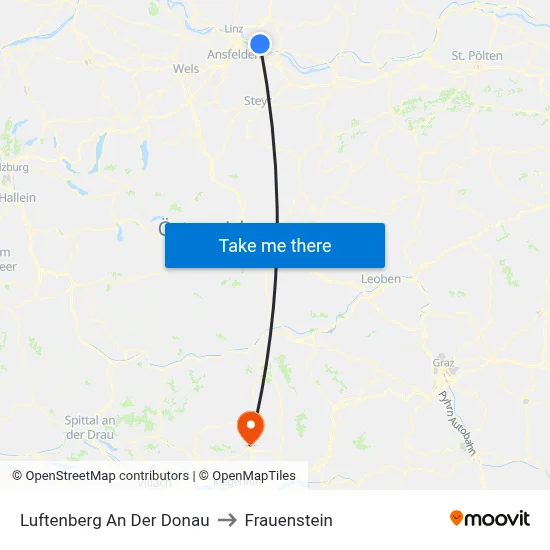 Luftenberg An Der Donau to Frauenstein map