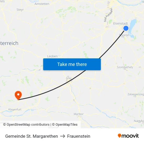 Gemeinde St. Margarethen to Frauenstein map