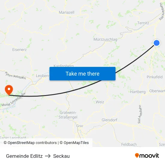 Gemeinde Edlitz to Seckau map