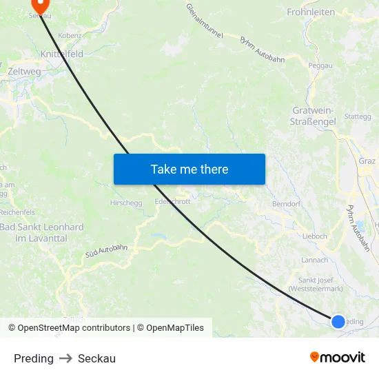 Preding to Seckau map