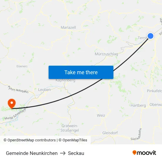 Gemeinde Neunkirchen to Seckau map