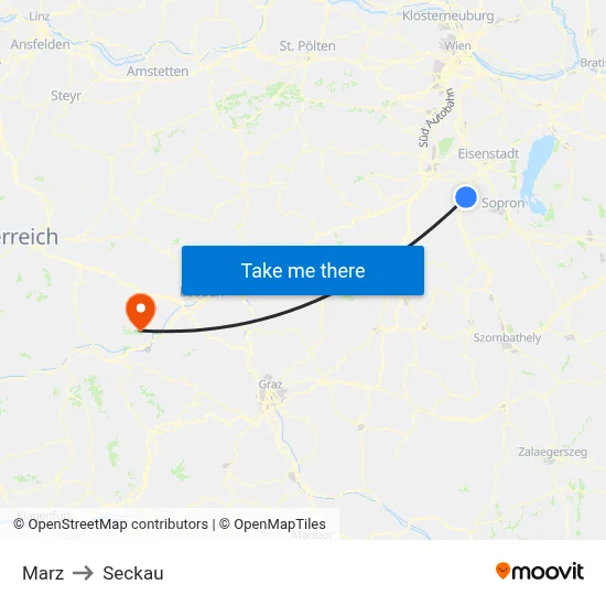 Marz to Seckau map