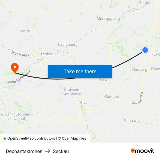 Dechantskirchen to Seckau map