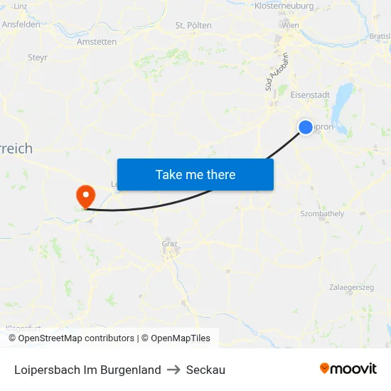 Loipersbach Im Burgenland to Seckau map