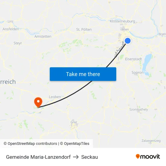 Gemeinde Maria-Lanzendorf to Seckau map
