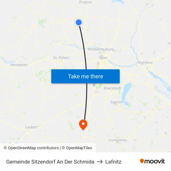 Gemeinde Sitzendorf An Der Schmida to Lafnitz map