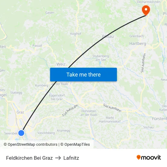 Feldkirchen Bei Graz to Lafnitz map