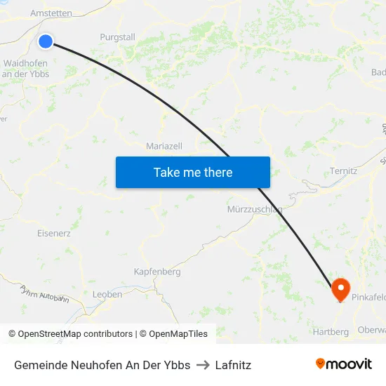 Gemeinde Neuhofen An Der Ybbs to Lafnitz map