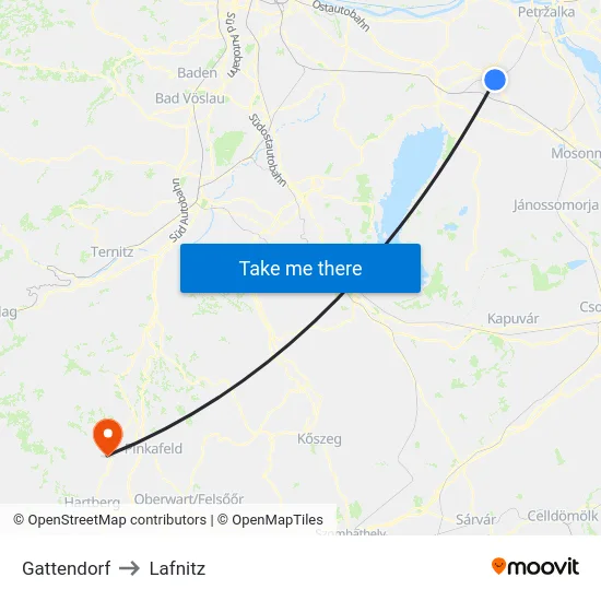 Gattendorf to Lafnitz map