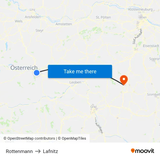 Rottenmann to Lafnitz map