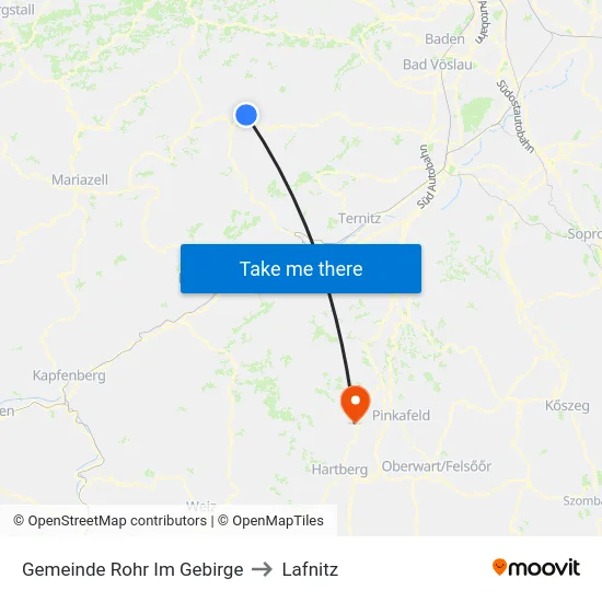 Gemeinde Rohr Im Gebirge to Lafnitz map