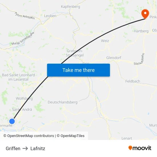 Griffen to Lafnitz map